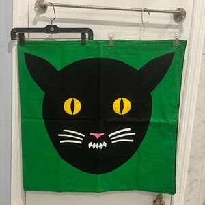 Vintage NWOT IKEA Giant 28.5 x 27.5 100% Cotton Black Cat Pillow cover w/zipper